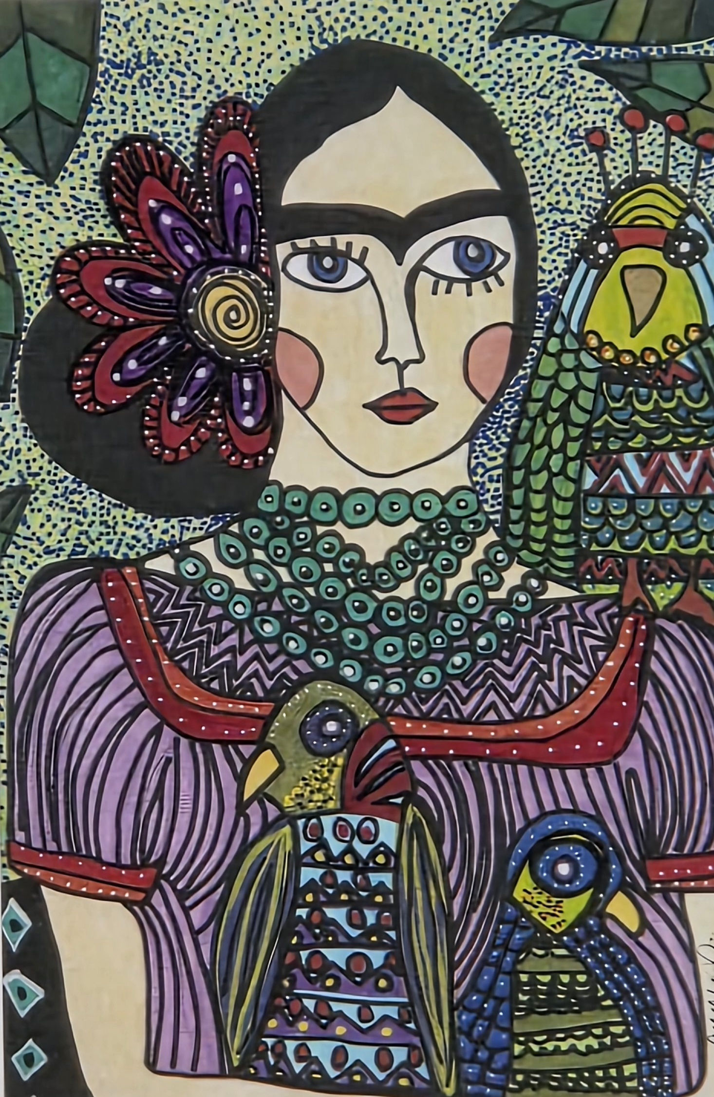 Notecards Paintings  - "Frida Kahlo in Purple"F-6