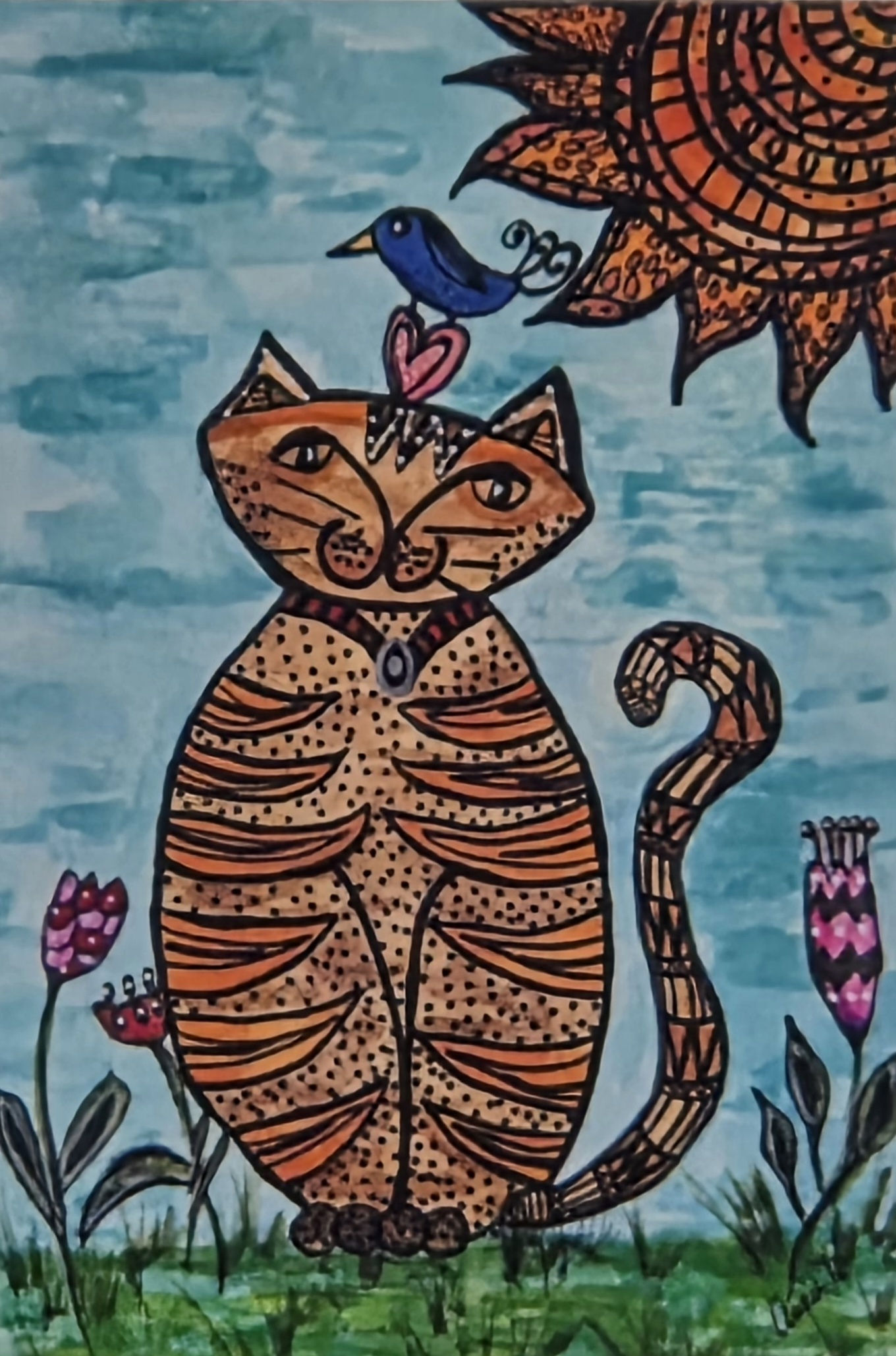 Notecards Paintings - "Cat Soaking up the Rays" A-5