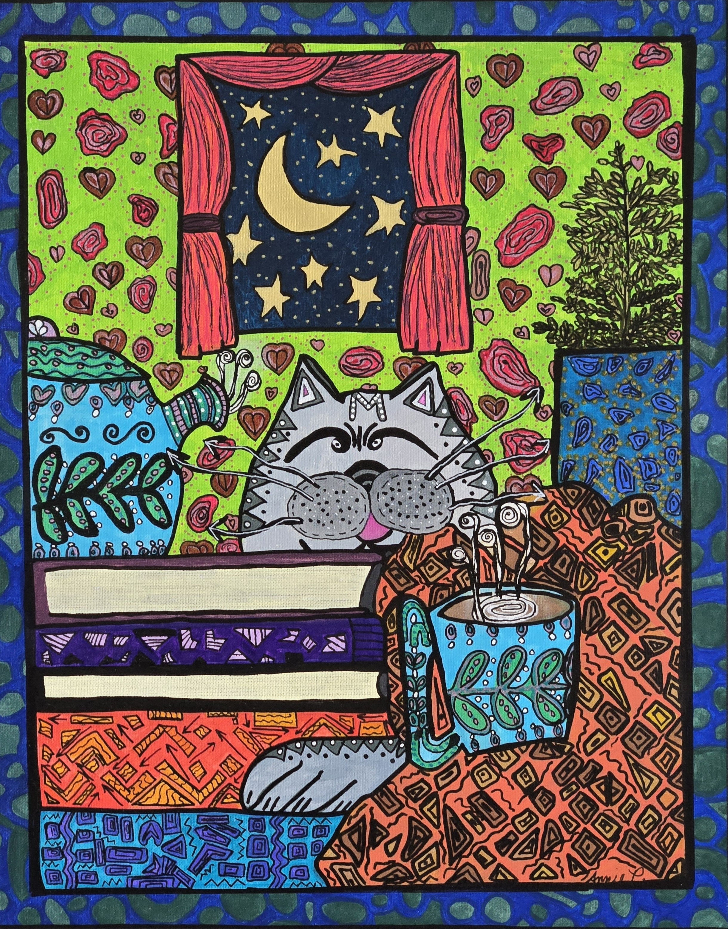 Canvas Large - "Cat's Night In"