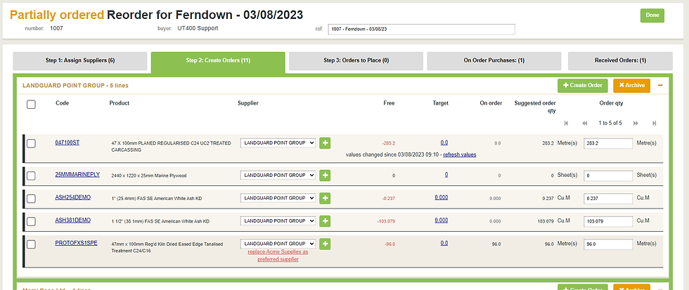 Screenshot of the Merchanter ERP system showing how to create orders
