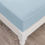 Thumbnail: DaDa Bedding Soothing SeaFoam Sky Blue Cotton Fitted Bed Sheet W/Pillow Cases