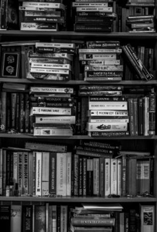 books_bookshelf_library_black_and_white_