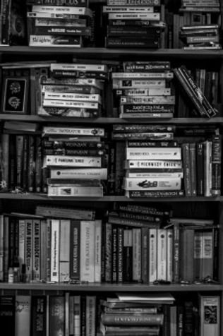 books_bookshelf_library_black_and_white_