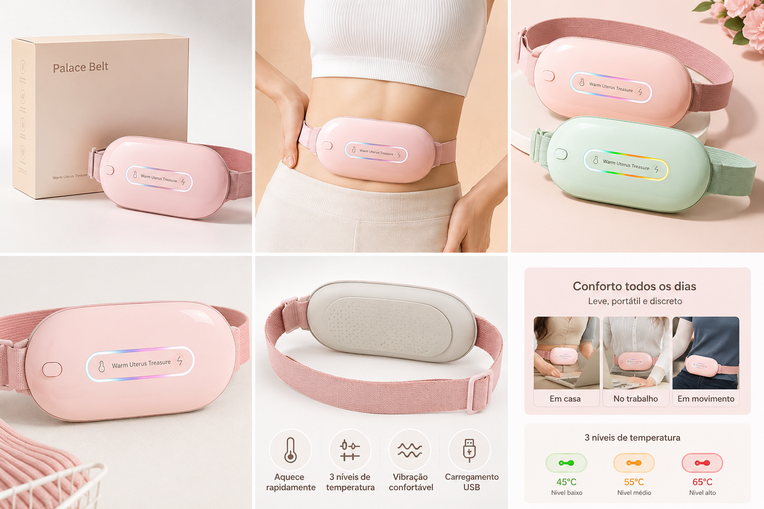 Menstrual Heating Pad with Massage & Heat Therapy – Rechargeable Women's Wellnes