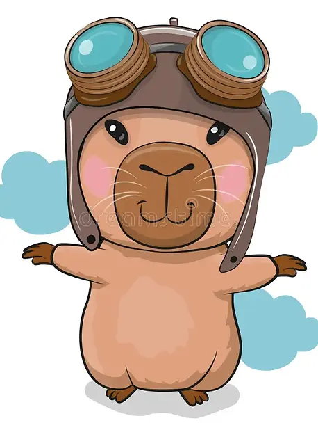 capibara-en-un-sombrero-piloto-aislado-fondo-blanco-bonito-de-dibujos-animados-346772812.j