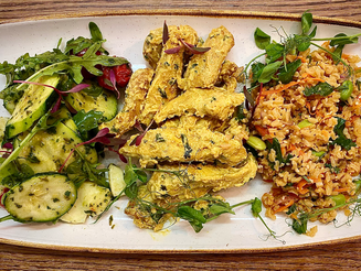 Fresh Summer Salads at Canvas & Cream. Sit in the garden or cutch up on arms chairs.