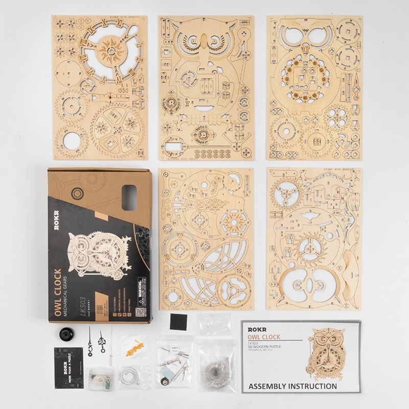 Thumbnail: DIY Wooden Mechanical Owl Clock Model for Home Decor