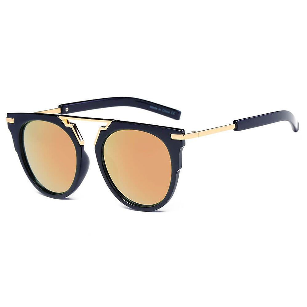 Thumbnail: HANOVER | Unisex Fashion Brow-Bar Round Sunglasses