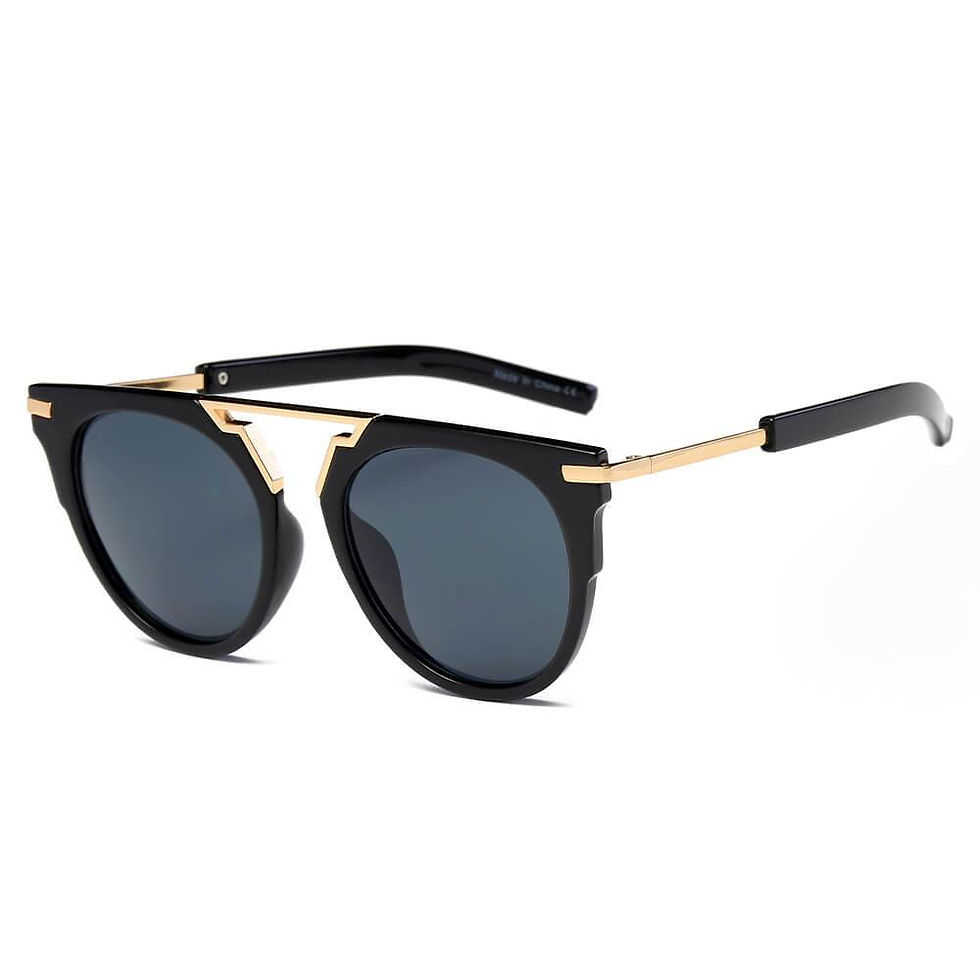 Thumbnail: HANOVER | Unisex Fashion Brow-Bar Round Sunglasses