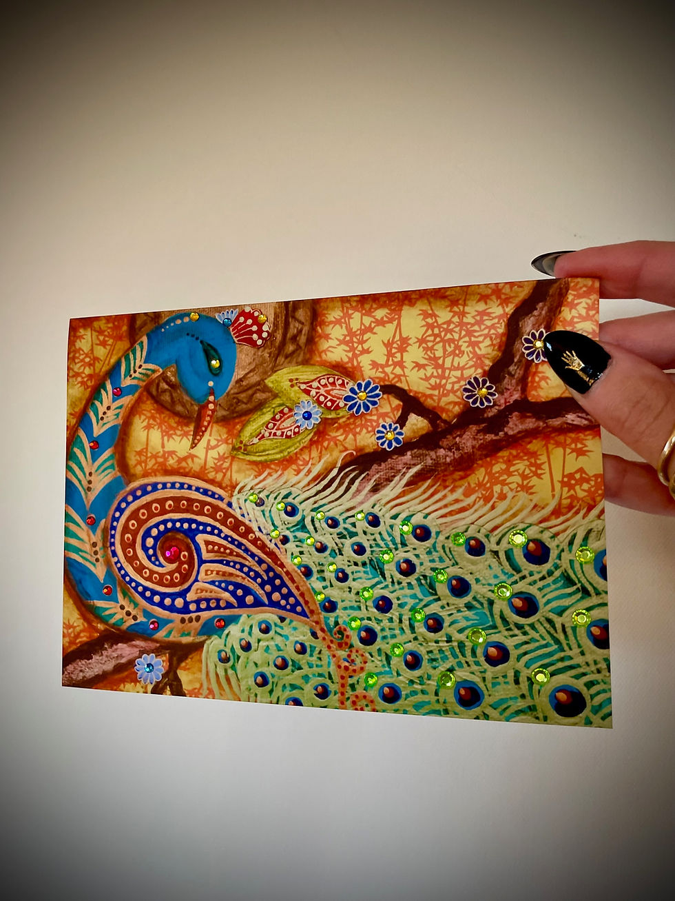 Jeweled Peacock Greeting Card Wholesale #J406