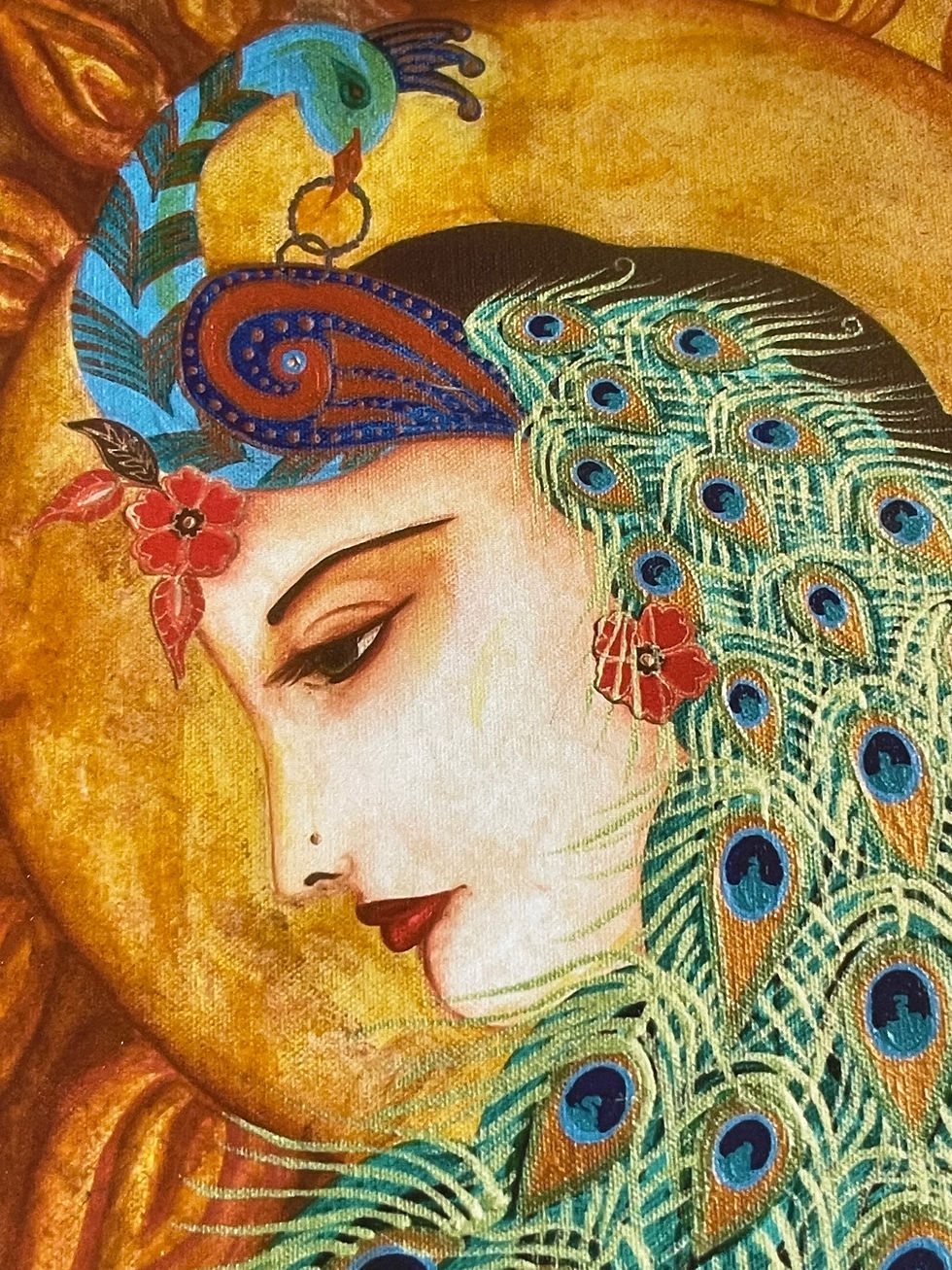 Thumbnail: Mini Framed Peacock Lady