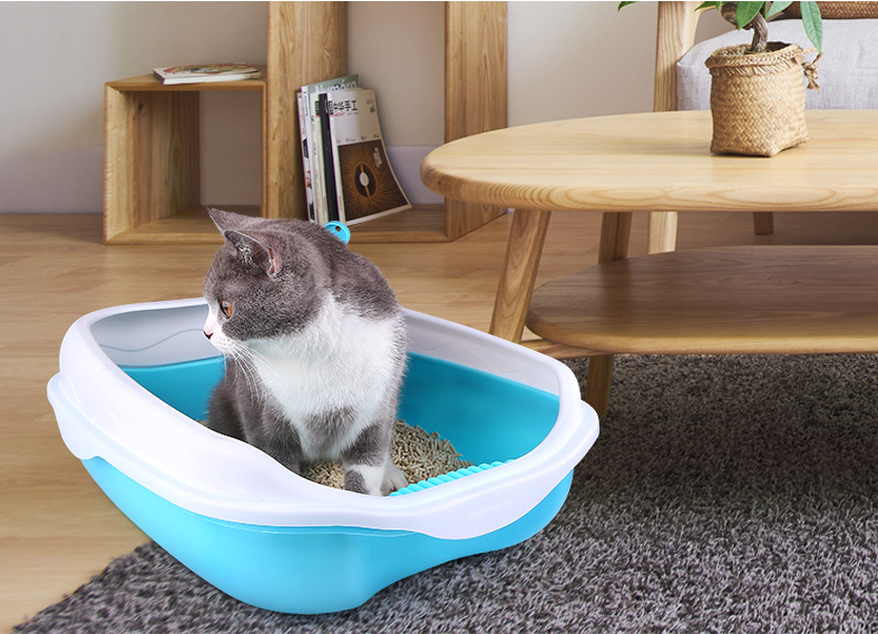 Thumbnail: Large Semi-Enclosed Cat Litter Box with Odor Control