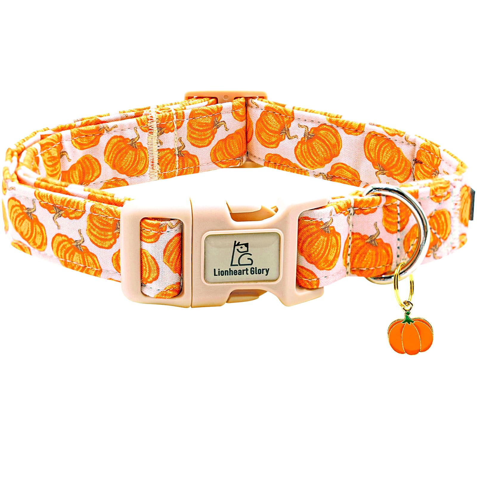 Lionheart glory Halloween Dog Collars Pumpkin Pink Dog Collar Heavy Duty Adjusta