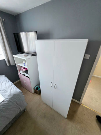 Wardrobe fully assembled during flat pack furniture job in Wigston.