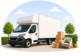 Man and Van service in Leicester with Luton box van for small moves and furniture transport