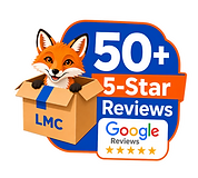 Leicester Moving Company 50 plus 5-star Google reviews badge.