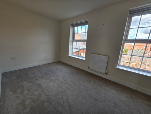 Office room completely empty after packing and removal during New Lubbesthorpe two-day move.