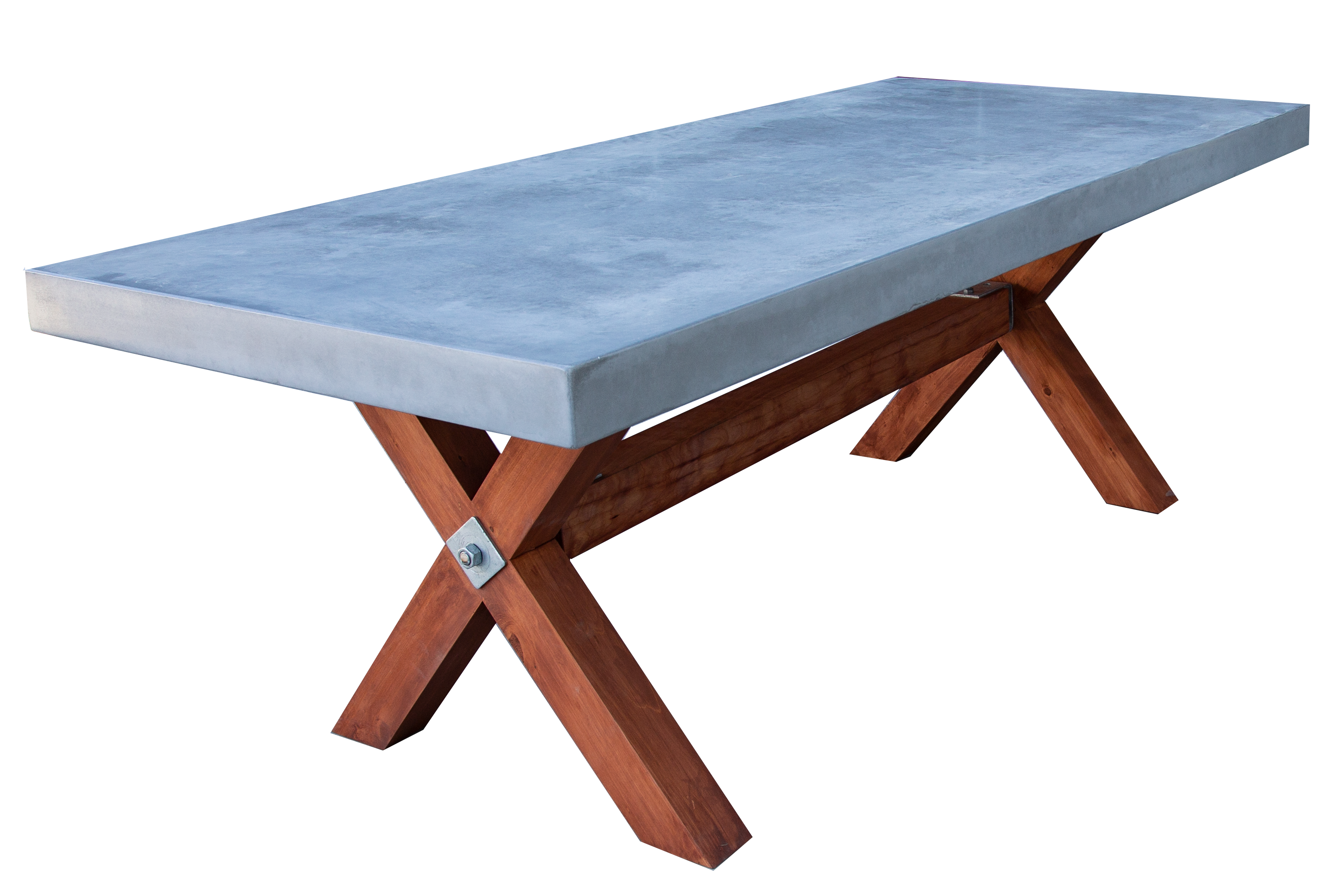 Insitu GRC Concrete Wooden Cross Leg Table Urban Grey