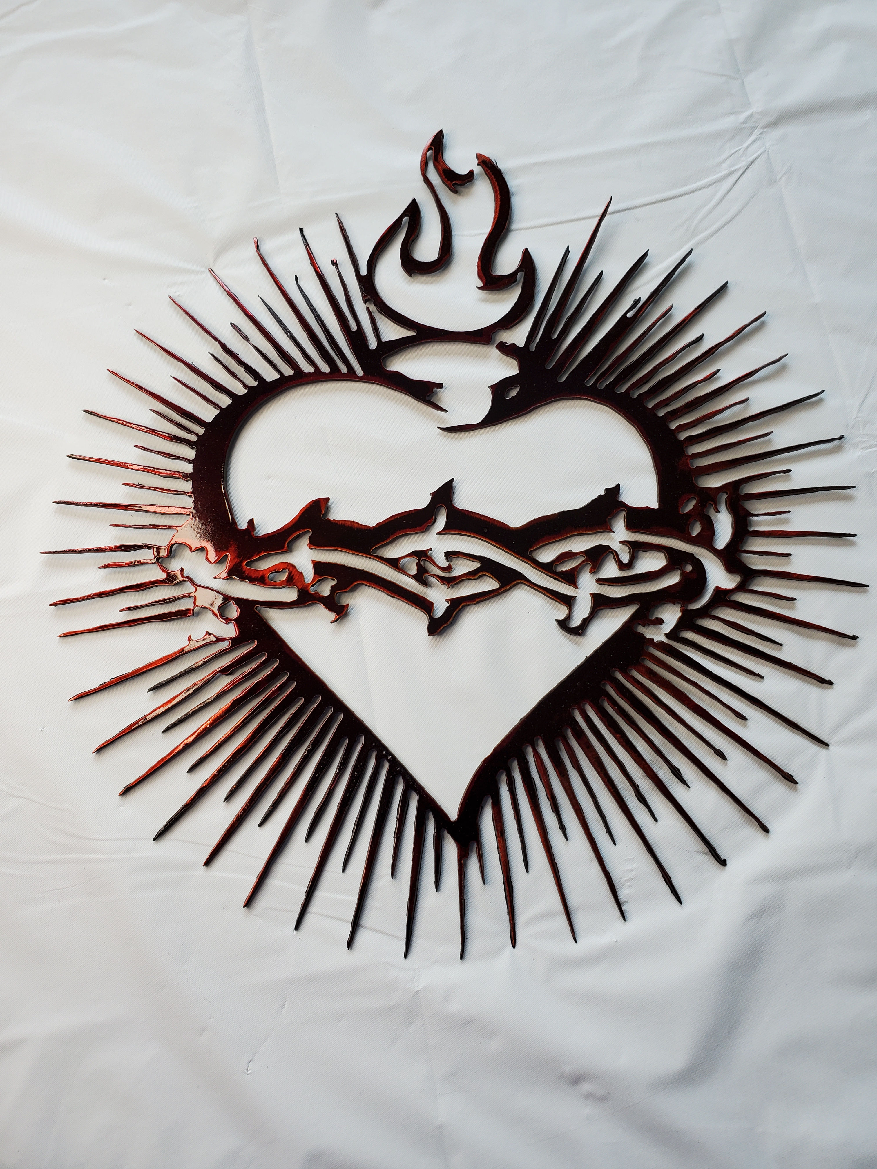 Sacred Heart Metal Wall Hanging