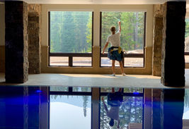 washing windows by the pool in montana