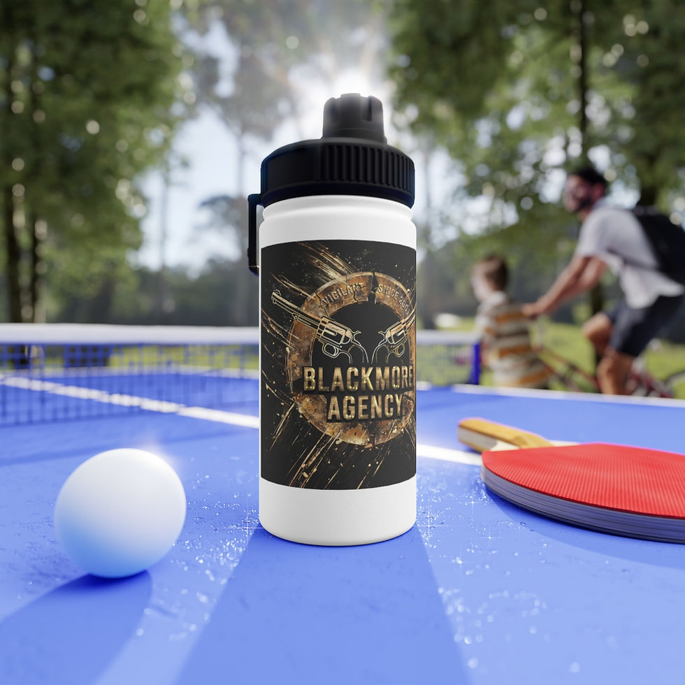 Thumbnail: Blackmore Agency Stainless Steel Water Bottle, Sports Lid