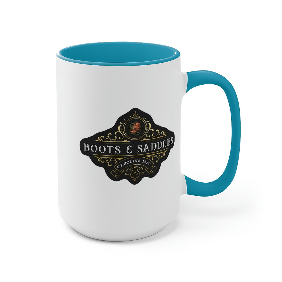 Thumbnail: Boots & Saddles Two-Tone Coffee Mugs, 15oz