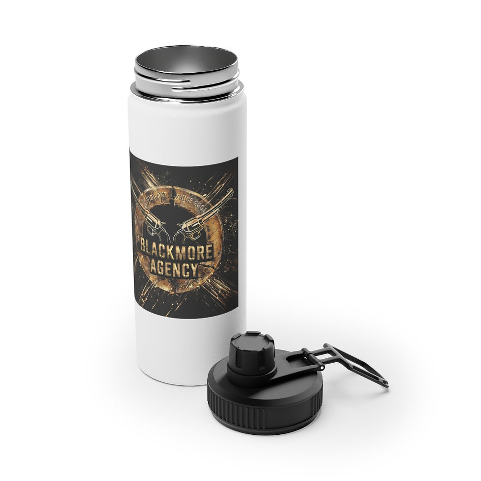 Thumbnail: Blackmore Agency Stainless Steel Water Bottle, Sports Lid