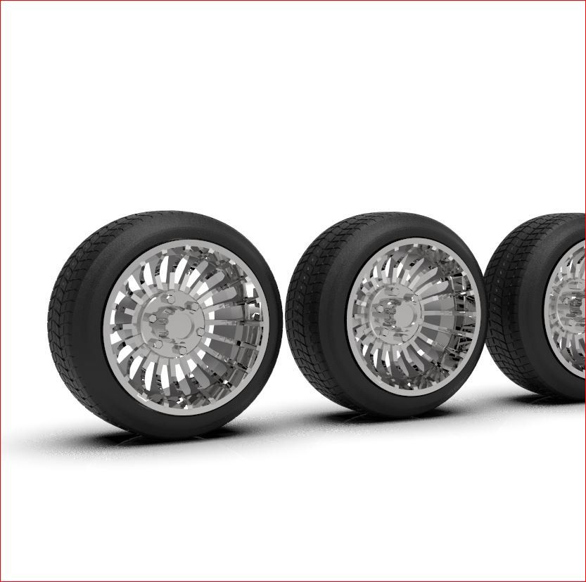 164 17” Turbine Mini Truck wheels on Stretch tires 3DScaleParts