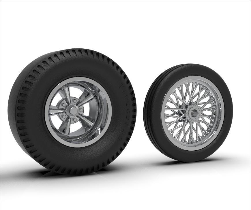Thumbnail: 1:64 Rear five spoke/skinny wire fronts