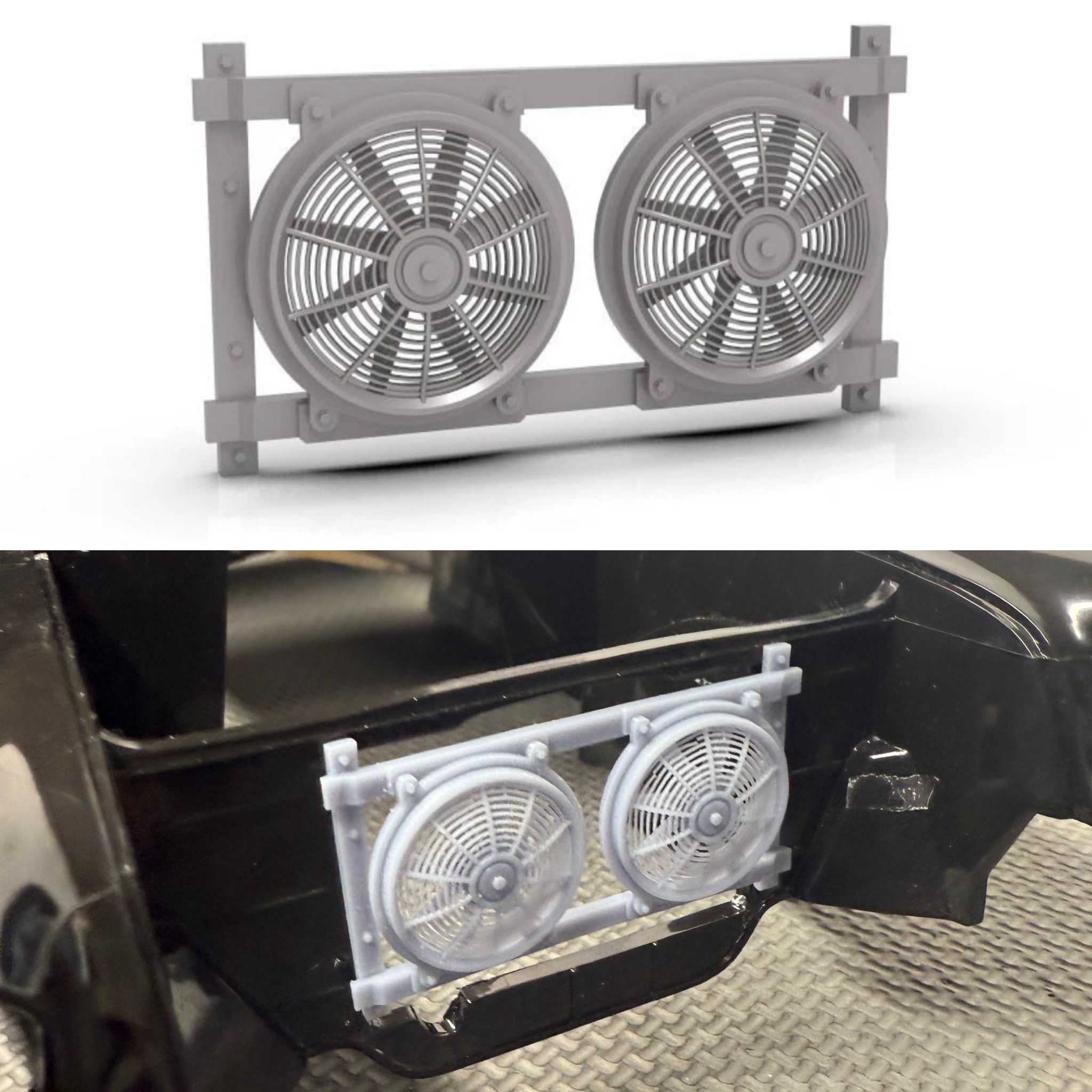 1:12 Dual Electric Fan on rack