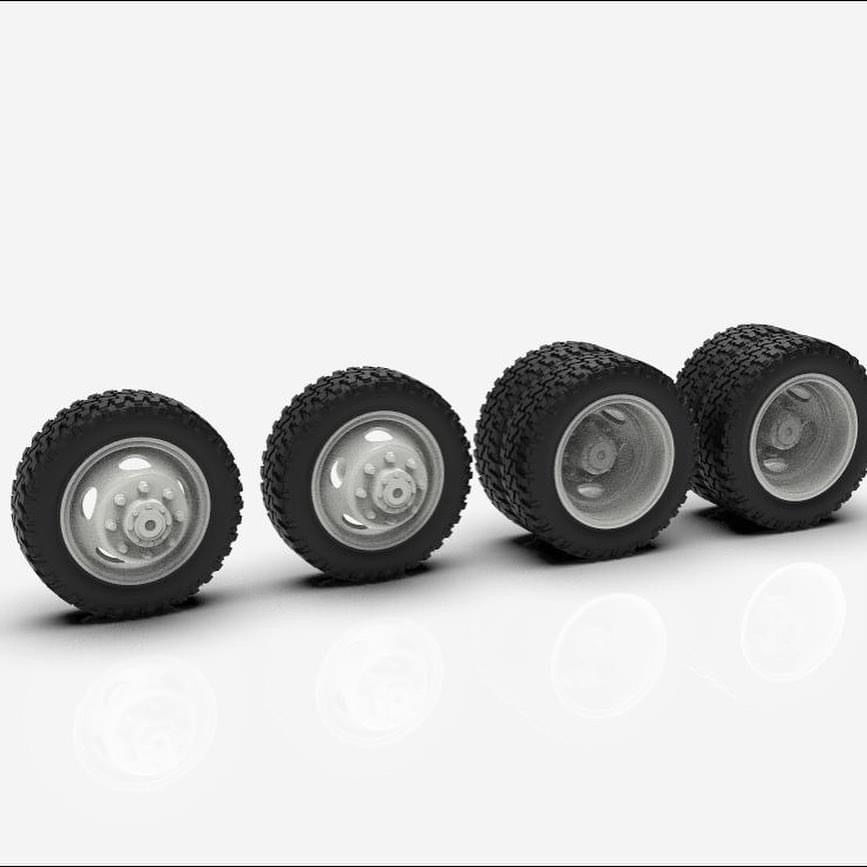 Thumbnail: 1:64 19” F450 steel dually wheels now available (chromed)