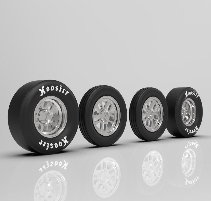 Thumbnail: 1:25 “Dart” Front and Rear Dragster Wheels and Tires
