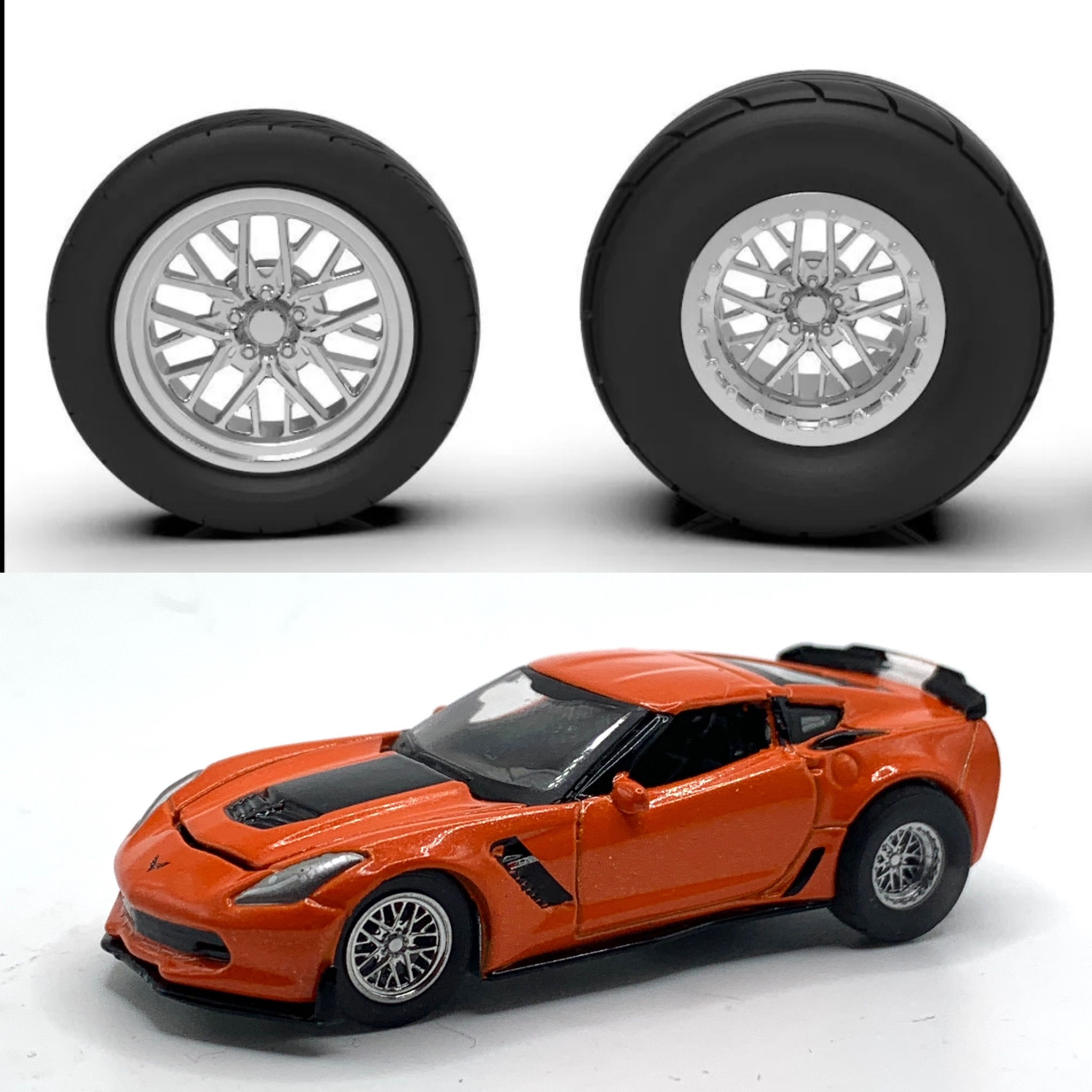 1:64 Billet Web Drag Wheels 15” rear 16” Front