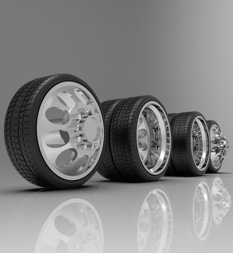 Thumbnail: 1:25 26” Crater Dually Wheel Set with Tires