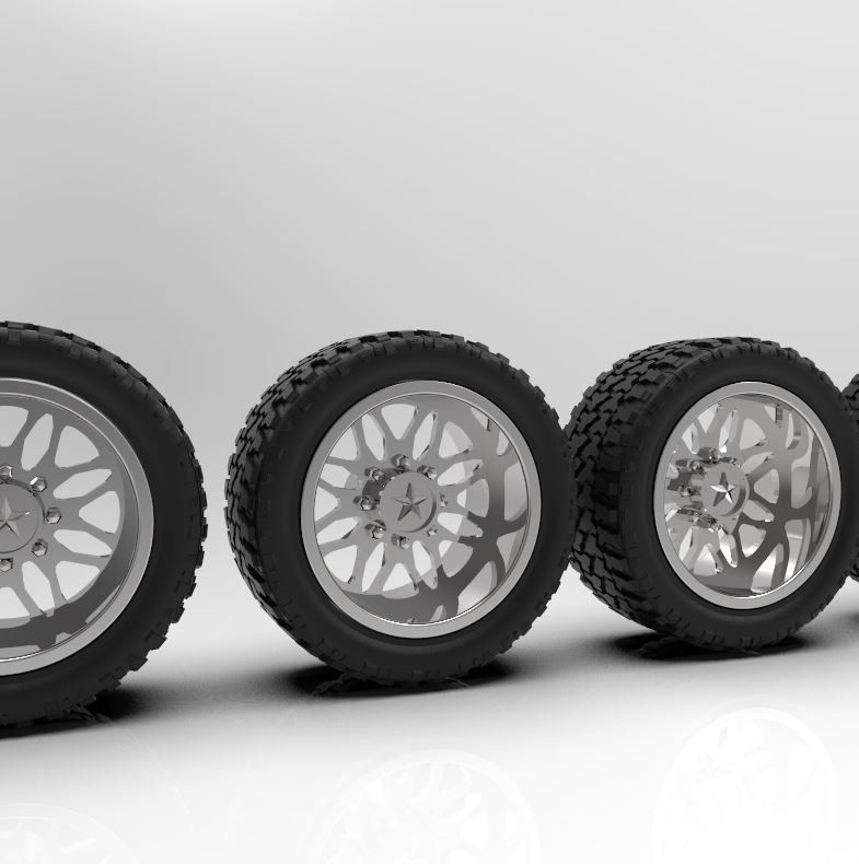 Thumbnail: 1:64 Traxes Wheels with Tires (Bogger, Stretch, or Standard)