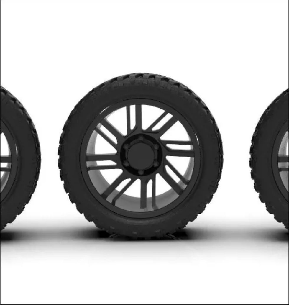 Thumbnail: 1:64 24" Visionary 3d Printed Truck Wheel with Standard Tire Setup.