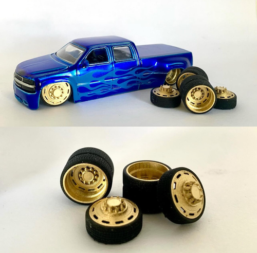 1:64 30” ADF Gold Dually wheels for the Jada “Just Trucks” series ...
