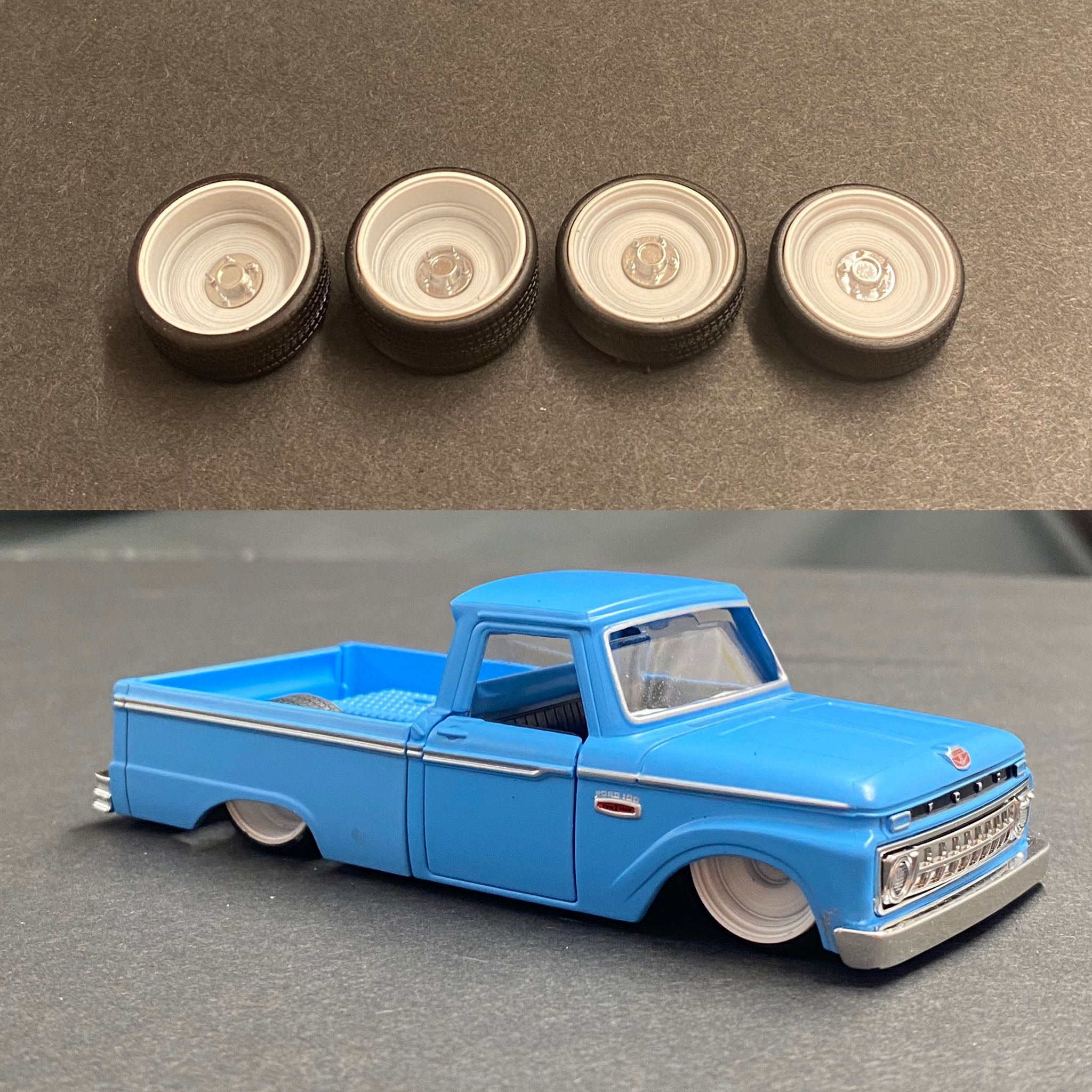 1:36 Detroit Steel wheels 20mm tall tire