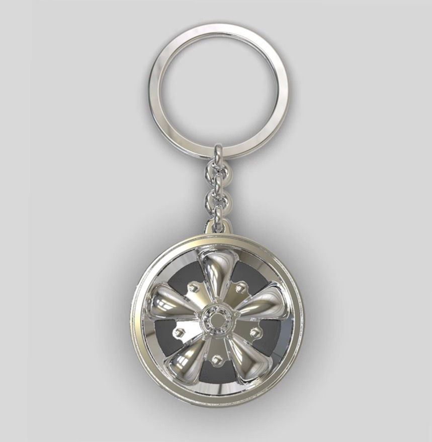 Thumbnail: Metal VW Wide five Spoke Keychain