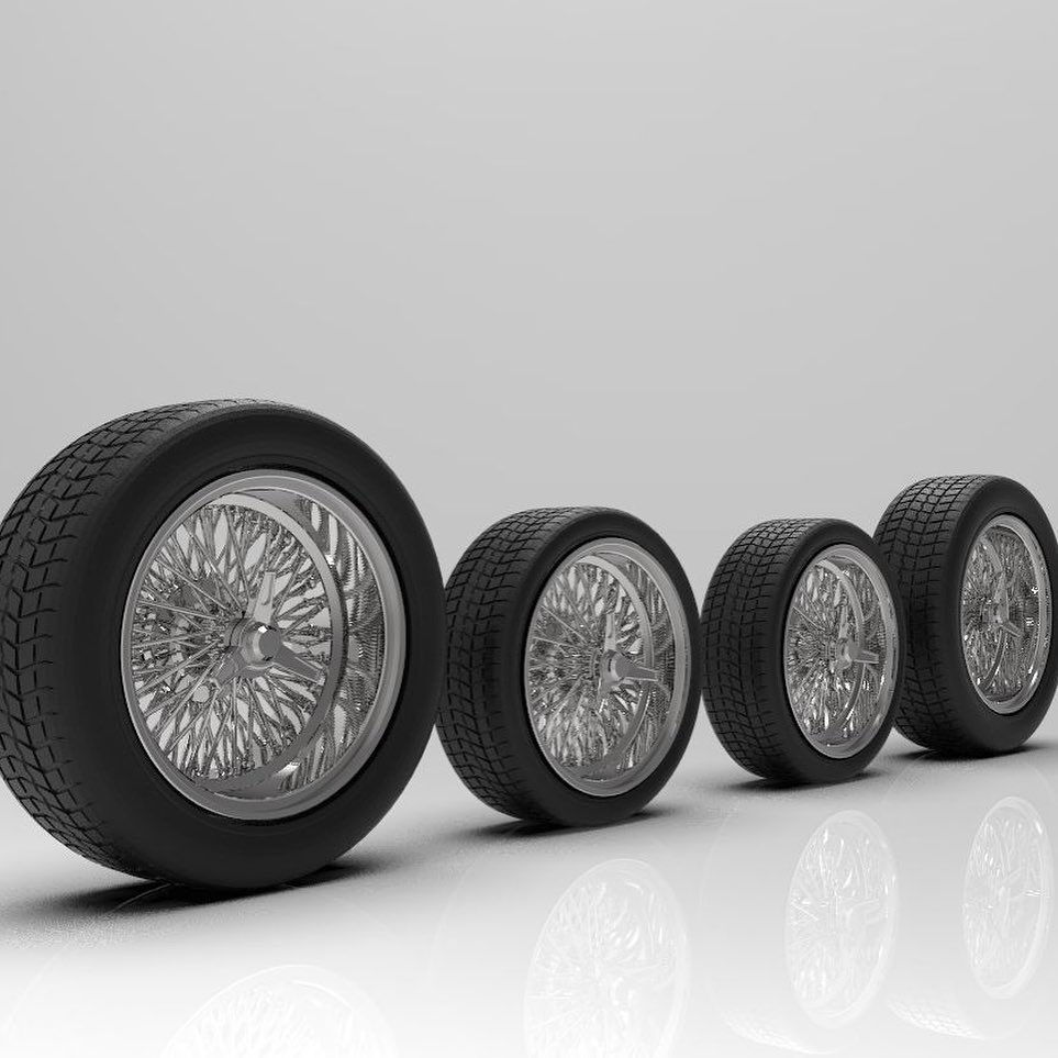 1:24 Dayton's 19' Deep and Shallow with Knock Offs and tires for Hot Rods