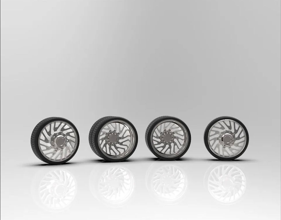 Thumbnail: 1:64 26” Meterorite Dually Truck Wheels on Low Profile Tire Setup