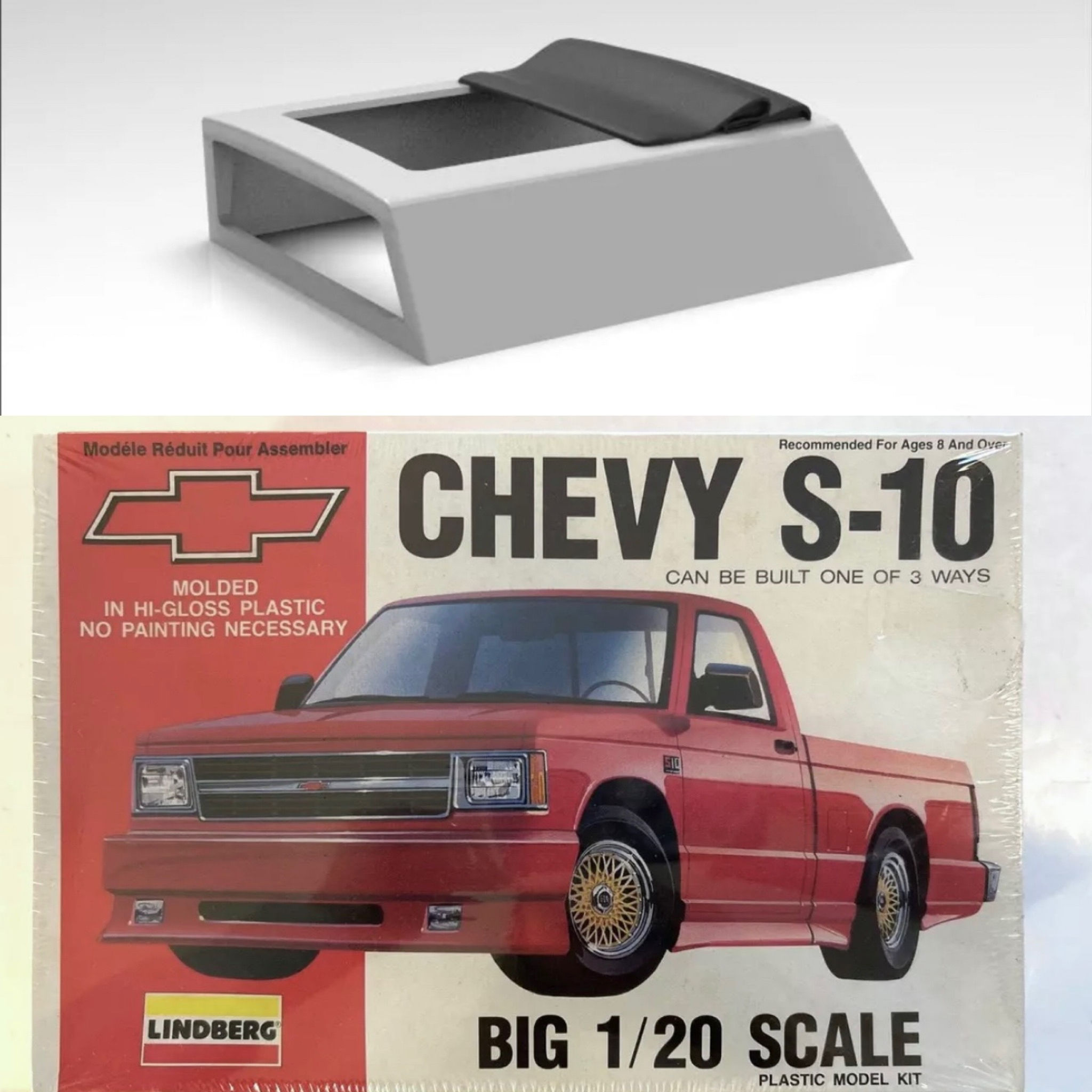 1:20 S-10 Bed Topper Open Roof and Rag Top (No window)