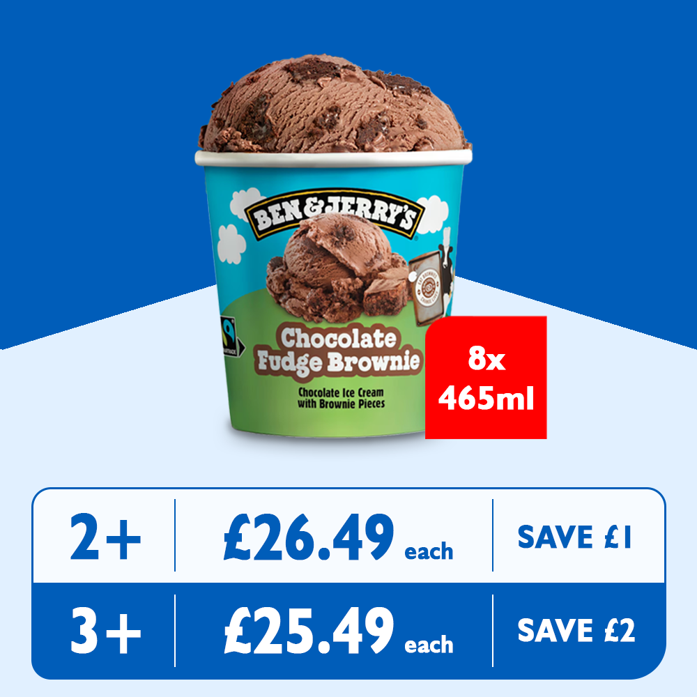 Ben & Jerry’s Chocolate Fudge Brownie Ice Cream – 465ml Tubs