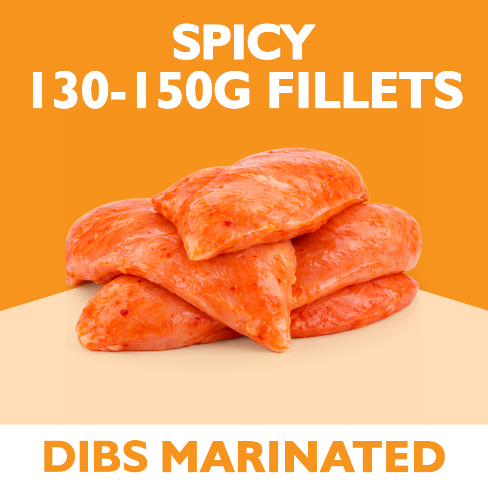 Fresh Halal Spicy Chicken Fillets – 130-150g