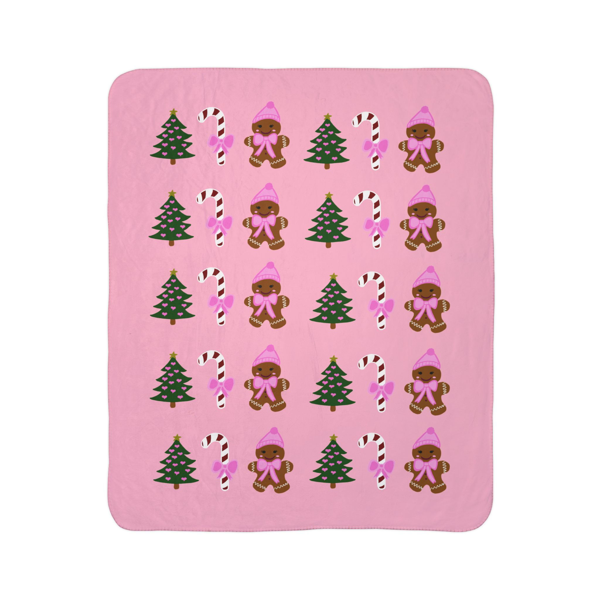 Holiday Icons Fleece Sherpa Blanket