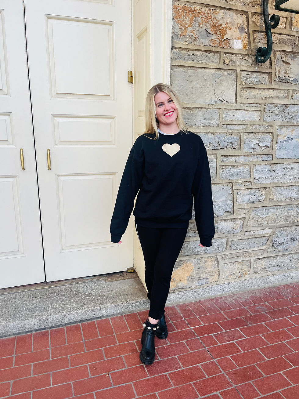 Thumbnail: Happy Heart Crewneck in Black