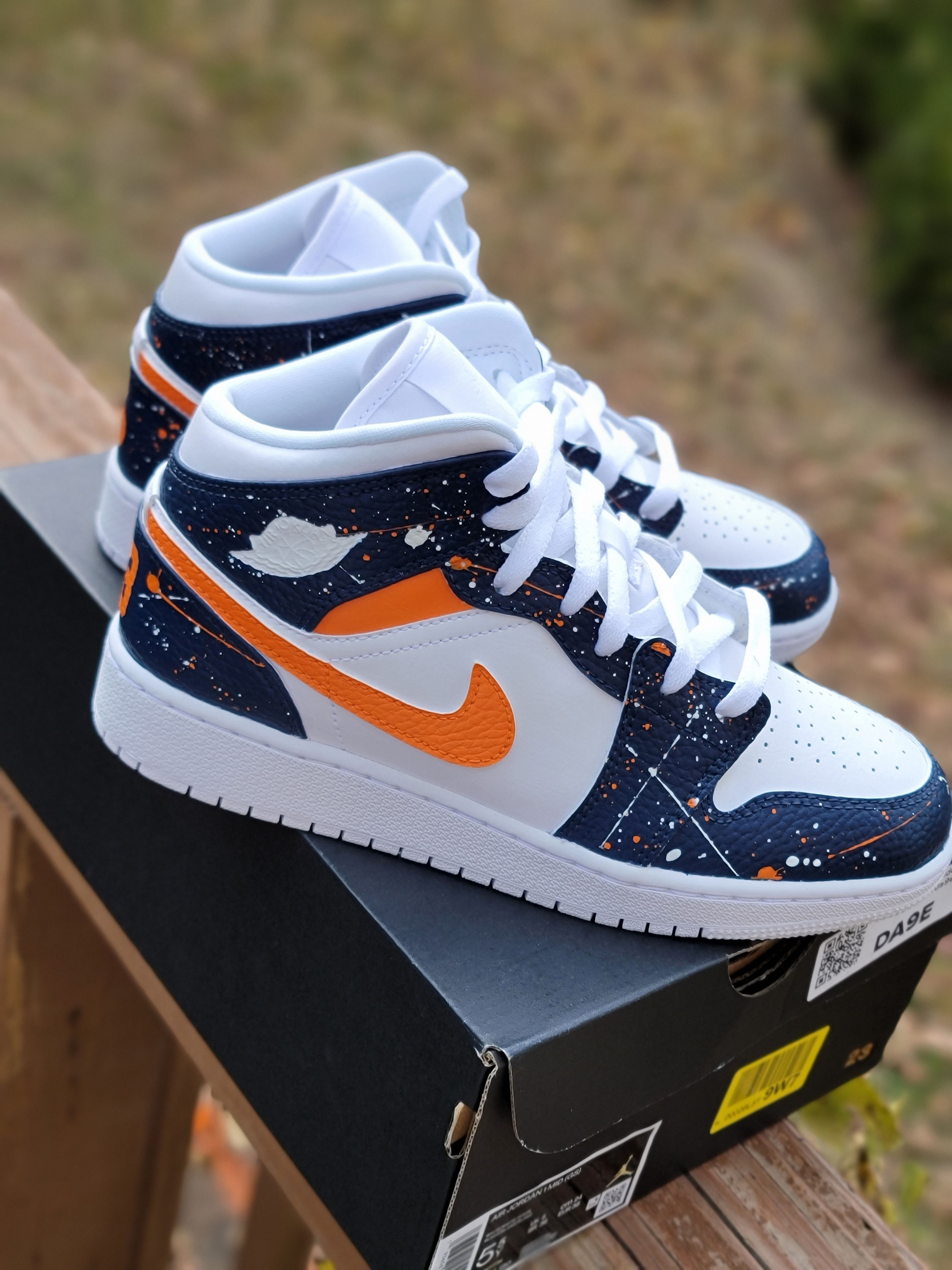 Navy Orange Jordan 1