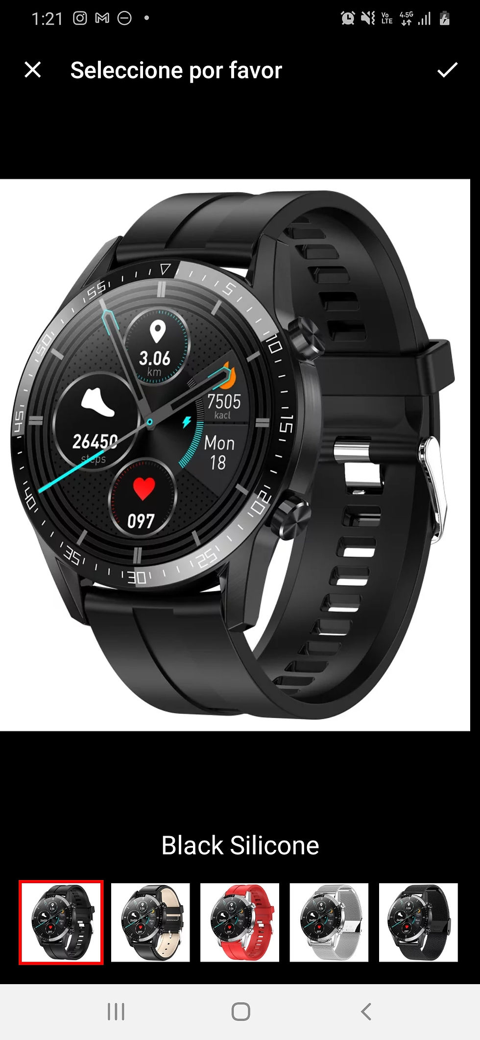 Miniatura: MEGIR Smartwatch Tactil Acuático Sumergible