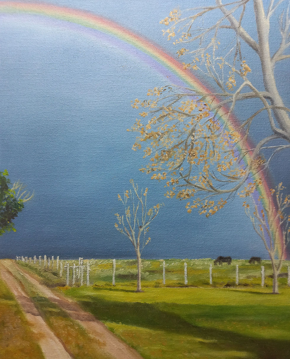 Atardecer con Arco Iris