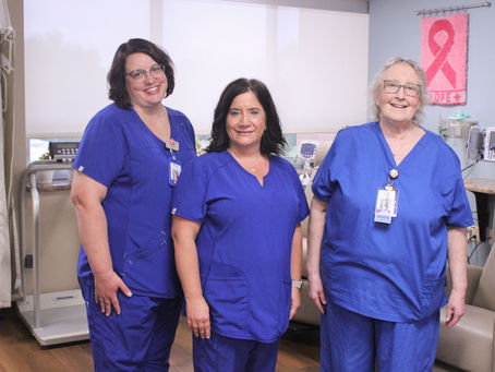 Michelle Tripp, RN; Carrie Jo Dierks, Infusion Nursing Assistant; and Deb Stenberg, RN.